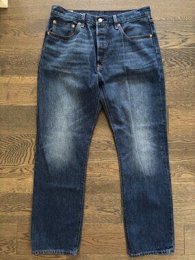 Levi's 501 Big E Selvedge Denim Dark Blue Washed Jeans Redline Tapered Size 32